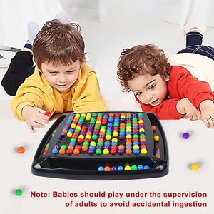 Customized Fun Competitive Interactive Family Board Game <strong>Toy</strong> Chessboard 120pcs Color Matching Beads <strong>Rainbow</strong> Plastic Board EN71 - Product Image 2