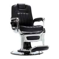 Chaises de barbier ergonomiques modernes en cuir PU et métal, réglables en hauteur, inclinables, légères, noires, avec pompe hydraulique, rotation à 360 degrés
