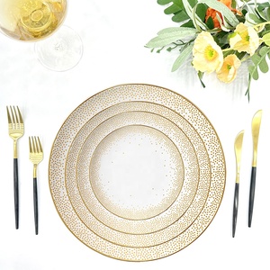 Gold Star Rim Bone China State Banquet Event Restaurants Traditional Meeting Party Wedding Bright Silver <b>Dinnerware</b> <b>Set</b> - Product Image 4