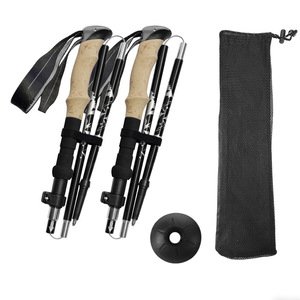 Bâtons de randonnée Xibu Outdoor, 5 sections télescopiques, en alliage d'aluminium réglable, pour la course sur sentier et le camping - Product Image 2