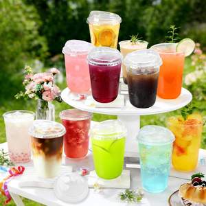 Gobelet à emporter pour voiture, pour jus/soda/bière, boisson froide, en PET, forme ronde, sans BPA, anti-fuite, avec couvercle à clipser - Product Image 2