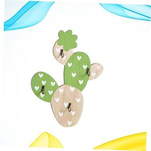 Porte-clés mural personnalisable en bois, organisateur mignon en forme de cactus, crochets pour clés de cuisine, usage domestique, vente en gros - Product Image 3