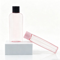 Bouteilles en plastique transparent rose de 100 ml avec bouchons à clapet, contenants cosmétiques pour huiles essentielles, huiles de massage, huiles nettoyantes