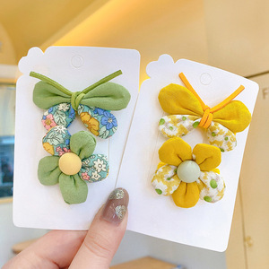 Accesorios para el cabello para niños, pinzas para el cabello con diseño de mariposa floral de tela, accesorios para niñas, accesorios para la cabeza de bebés, lazos que no dañan el cabello - Product Image 3