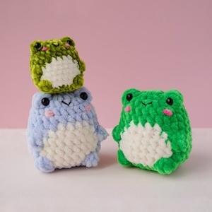Penjualan laris boneka hewan rajutan tangan boneka hewan rajutan lucu mainan lebah babi katak renda Mini untuk hadiah bayi - Product Image 2