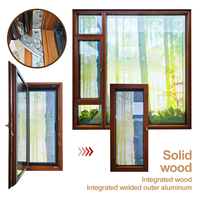 Ventanas Modernas de Madera con Apertura Horizontal Plegable, Diseño de Persiana con Vidrio Templado, Aislamiento Térmico para Dormitorio y Cocina