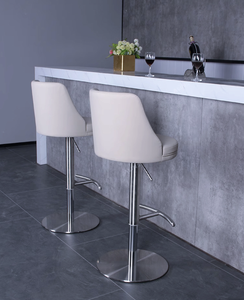 Tabouret de bar d'hôtel moderne avec fonction de levage et de rotation, <span class=keywords><strong>chaise</strong></span> de luxe en acier inoxydable avec dossier, comptoir de cuisine - Product Image 5