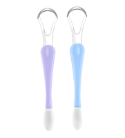 Grattoir à langue multifonctionnel en acier inoxydable et brosse à dents, nettoyeur buccal double face pour une haleine fraîche, hygiène buccale