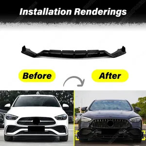 สำหรับ Mercedes Benz C-Class W206 S206 ปี 2022 2023 2024 ชุดแต่งกันชนหน้า สปอยเลอร์ บอร์ดป้องกัน ชุดแต่งภายนอก - Product Image 2