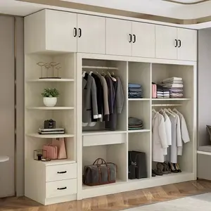 Desain Modern Furnitur Kamar Tidur Pakaian Organizer Lemari Kabinet Penyimpanan Kayu Lemari Lemari Lemari Pakaian dengan Pintu Geser