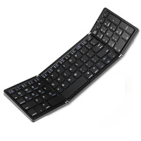 Clavier sans fil pliable B089 ultra-fin en ABS, compatible avec les ordinateurs de bureau, tablettes, téléphones, ordinateurs portables, recharge USB Type-C