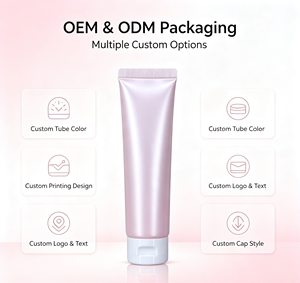Tubo Morbido Rosa Perla con Tappo Flip-Top Bianco, Tubo Vuoto da 100g per Detergente Viso, Confezione Cosmetica per Crema Skincare - Product Image 4