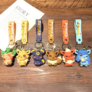 Llavero de Eevee <span class=keywords><strong>y</strong></span> sus <span class=keywords><strong>amigos</strong></span>, 6 estilos, colgante de PVC Kawaii para bolso de <span class=keywords><strong>anime</strong></span> Pocket Monster, para niños - Product Image 1