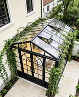Puertas Dobles Arqueadas con Rejilla Interior, Apertura Manual, Construcción de Aleación de Aluminio para Uso en Patio