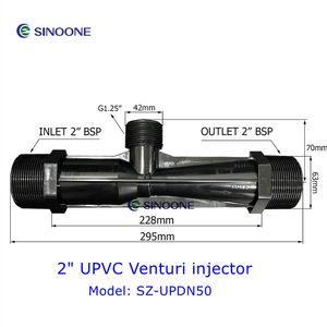 SINOONE 2インチBSPスレッドUPVC DN50混合ガスおよび液体ベンチュリエジェクタースロートパイプノズルオゾン発電機用 - Product Image 2