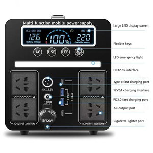 แบตเตอรี่ลิเธียมไอออน LiFePO4 สำหรับใช้งานกลางแจ้ง 12V 24V 100AH กำลังไฟสูง 1000W 2400Wh แหล่งจ่ายไฟแบบพกพา - Product Image 3