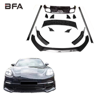 Kit carrosserie en fibre de carbone sèche compatible Panamera 971 2017-2019 : Lame avant, jupes latérales, diffuseur arrière, aileron arrière