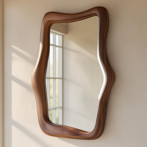 Mỹ Phong Cách Pháp-Phong Cách Trung Cổ Retro Phòng Tắm Mặc Quần Áo Gương Hình Dạng Người Ngoài Hành Tinh Gỗ Rắn Khung Cho Phòng Khách - Product Image 1