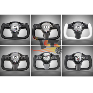 Volant en <span class=keywords><strong>Alcantara</strong></span> Aroham et fibre de carbone mate pour <span class=keywords><strong>Tesla</strong></span> Model S Model 3 2017 2018 2019 2020 2021 - Product Image 1