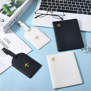 ชุดที่ใส่หนังสือเดินทางหนังสีฟ้าพร้อมโลโก้สีทองปลอกจัดระเบียบสไตล์แฟชั่นและป้ายกระเป๋าเดินทางสำหรับนักเดินทาง - Product Image 6