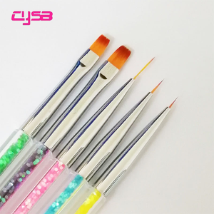 Ensemble de 5 pinceaux à double face pour nail art, pinceau angulaire de précision et stylo à points pour la création de manucures professionnelles - Product Image 2