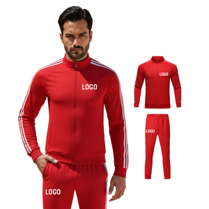Conjunto de ropa deportiva personalizada de alta calidad Slim Fit Running Gym Poliéster Chaqueta de manga larga Pantalones de chándal en blanco - Product Image 3
