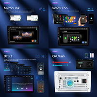 Autoradio Hikity Android 8 Core 9 ''8 + 128GB Écran QLED Stéréo Carplay Android Auto WiFi GPS 4G BT DSP RDS Autoradio Ventilateur de refroidissement