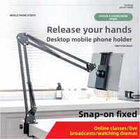 Support universel flexible à bras long en acier au carbone pour tablette et téléphone portable, support paresseux réglable grande taille pour bureau et lit