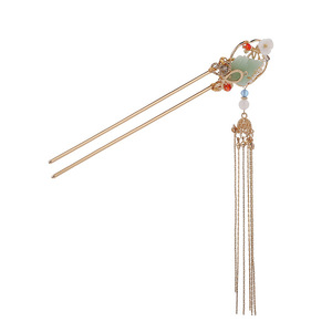 Accessoires pour cheveux Hanfu, épingles à cheveux, ornements capillaires en jade de style ancien pour femmes, petites épingles à cheveux, ornements capillaires, chignons, pompons - Product Image 4