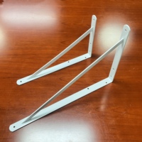 Supports d'étagère triangulaires en acier robuste en forme de L - Supports d'étagère flottante muraux modernes et simples avec revêtement en poudre pour la maison