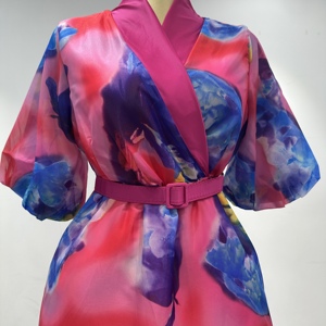 Mini <span class=keywords><strong>Abito</strong></span> da Donna, Abbigliamento Femminile a Prezzo Conveniente, Moda 2024, Casual, Prezzo Ragionevole, in Chiffon, Lavabile, Personalizzabile - Product Image 3