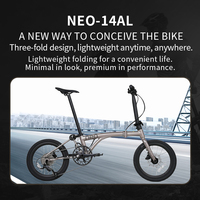 Vélo pliant Java Neo 9s, cadre en alliage d'aluminium DECA, portable, 16 pouces, 9 vitesses, vélo de loisirs pour adultes, pliable