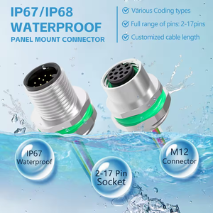 ขั้วต่อแบบติดตั้งบนแผง M12 กันน้ำ IP67 พร้อมสายไฟ 2-17 พิน สำหรับงานอุตสาหกรรม - Product Image 6