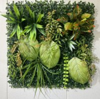 Plantes murales artificielles résistantes aux UV 50x50 cm, type arbre, pour intérieur/extérieur, toile de fond décorative en herbe, fausse plante de type floral pour usage extérieur