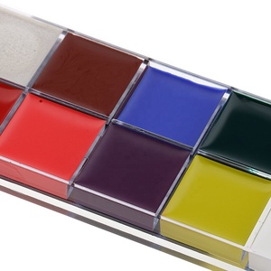 Peinture corporelle à base d'huile en 12 couleurs avec 2 pinceaux, <span class=keywords><strong>maquillage</strong></span> lavable pour adultes, fêtes, <span class=keywords><strong>Halloween</strong></span>, Noël, cosplay, <span class=keywords><strong>jeux</strong></span> - Product Image 2