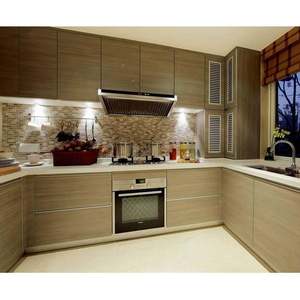 Cuisine et salle de bain Armoires de cuisine brillantes en stratifié métallique au design moderne fabriquées en Chine - Product Image 5