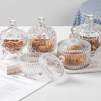 Pot à bonbons en verre de Noël de luxe, nouveau design, pour fruits secs, biscuits, lait, conteneur de stockage alimentaire en verre sur mesure OEM/ODM