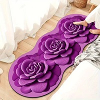 Großhandel Maßgefertigter Niedlicher 3D-Gedruckter Lila Blumenteppich Weicher Bettvorleger Wohnzimmerteppich Rutschfester Blumen-Bodenteppich Schlafzimmerteppich