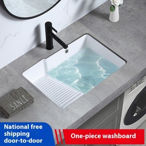 <span class=keywords><strong>Lavabo</strong></span> individual de cerámica, fregadero de lavandería, tanque cuadrado empotrado para el hogar, balcón, piscina, mostrador, instalación, <span class=keywords><strong>lavabo</strong></span> de baño - Product Image 2