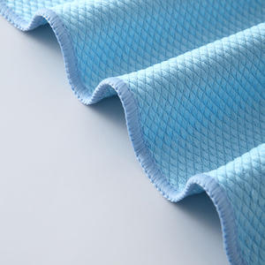 Serviette professionnelle à double bordure pour nettoyer les miroirs, les fenêtres et l'acier inoxydable, bleu-gris et rose - Product Image 4
