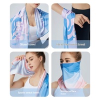 Handuk Yoga Portabel Bermotif, Handuk Fitness Pendingin, Menyerap Keringat, Cepat Kering, Handuk Olahraga Dingin, Logo Grafis Pose Yoga