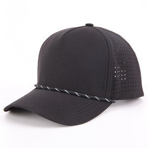 Casquette de golf sportive personnalisée à 5 panneaux avec perforations découpées au laser, imperméable, casquette de baseball perforée découpée au laser, vente en gros - Product Image 5
