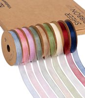 Ruban en organza écologique Vitalizart blanc ivoire 2,5 cm x 27,4 m (3 rouleaux) large pour nœuds papillon, emballage de Noël et mariages