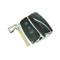 Coque de clé intelligente Szvoraus Hy-shell-121D à 4 boutons sans logo (verrouillage, déverrouillage, ouverture de hayon, fonction panique) en ABS noir