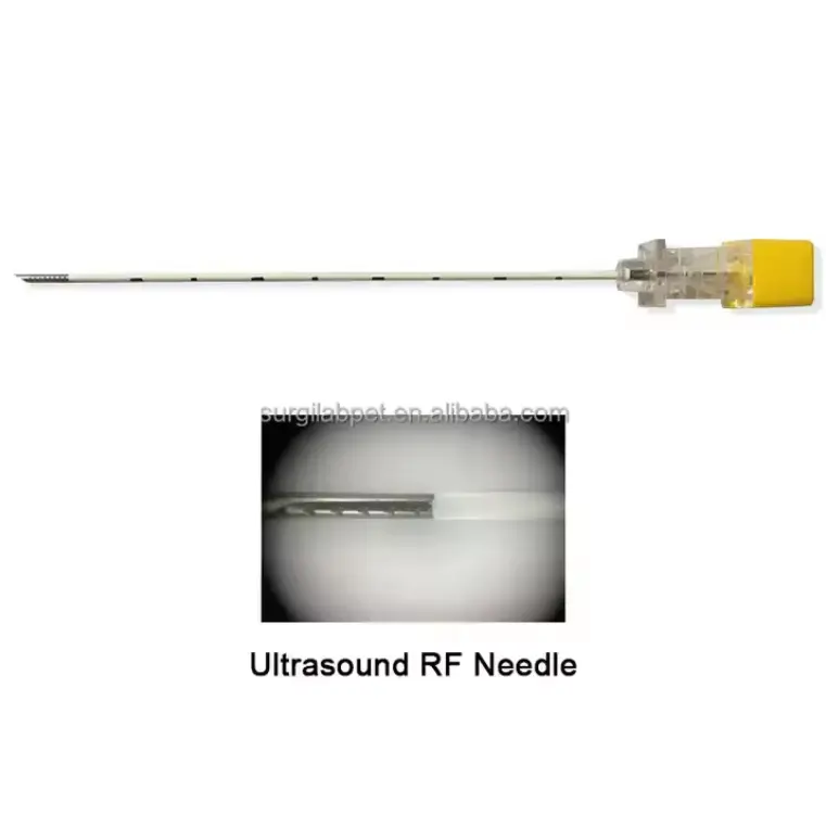 Sonde d'électrode de canule RF jetable de fabrication Offre Spéciale aiguille de radiofréquence à pointe droite ou incurvée