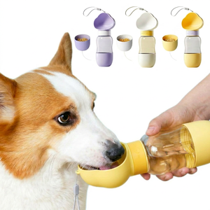 Borraccia portatile a prova <span class=keywords><strong>di</strong></span> perdite per cani 2 in 1, dispenser per l'acqua da viaggio per animali domestici con contenitore per cibo e snack, senza BPA, per passeggiate ed escursioni - Product Image 1