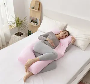 Almohada de embarazo en forma de U Almohadas de maternidad Cubierta exterior Cuerpo completo para mujeres embarazadas