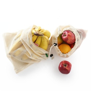 Ensemble de sacs en filet de coton réutilisables Chuanghua avec cordon de serrage, sacs en coton biologique pour les courses et les fruits - Product Image 6