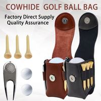 Pochette de golf portable Matériau en cuir de vachette Deux couleurs disponibles Pochette de golf de mode Sac d'accessoires de golf