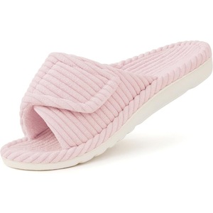 Pantofole da <span class=keywords><strong>Donna</strong></span> <span class=keywords><strong>per</strong></span> Casa con Punta Aperta Regolabile, Supporto <span class=keywords><strong>per</strong></span> Arco Plantare in Memory Foam, Antiscivolo, in Velluto a Coste - Product Image 4